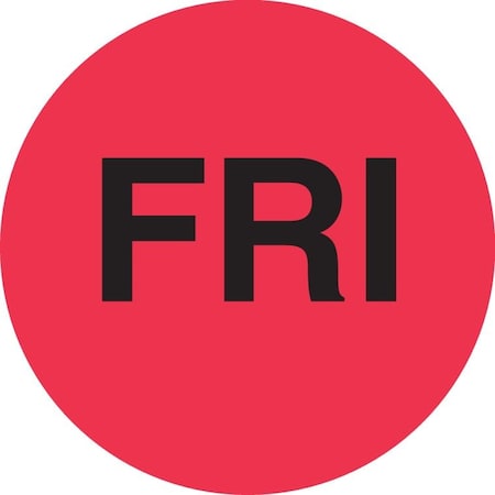 Decker Tape Products Label, DL6541, DAYS OF WEEK - FRI, 1" DIAMETER DL6541